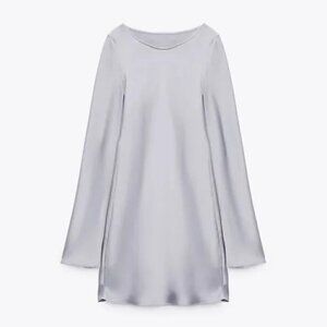 ZARA GRAY SATIN MINI DRESS